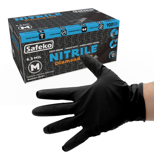 DIAMOND GRIP BLK NITRILE GLV 100/BX
