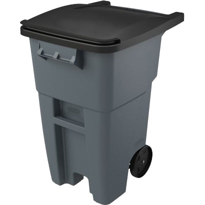 50 GALLON GREY ROLLOUT CAN W/LID
