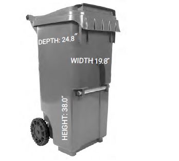 35 GALLON GRAY ROLLOUT CAN W/LID