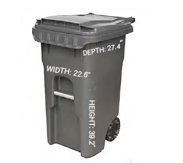 45 GALLON GRAY ROLLOUT CAN W/LID