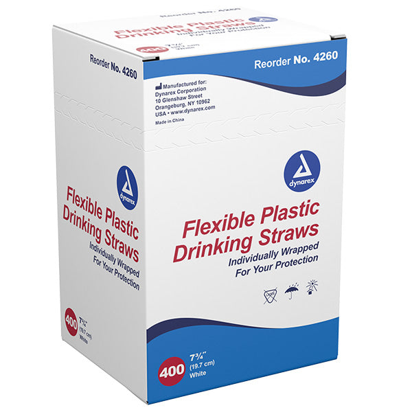 FLEX STRAWS 7.75" WRAPPED 400/BX