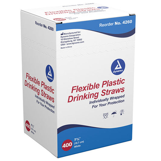 FLEX STRAWS 7.75" WRAPPED 400/BX