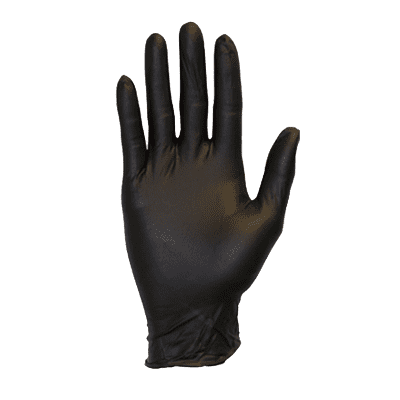 NITRILE GLOVES BLACK P/F 100/BX