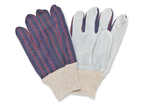LEATHER PALM KNIT WRIST GLOVES 12/PRS