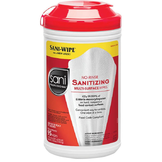 SANI-PROFESSIONAL NO RINSE WIPES 6/CS